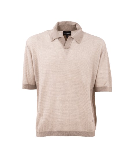 Shop EMPORIO ARMANI  Pull: Emporio Armani polo.
Colletto.
Maniche corte.
Lavorazione maglia.
Vestibilità regolare.
Composizione: 55% Lyocell 40% Lana vergine 5% Seta.
Fabbricato in Cina.. EM000877 AF13893-F6020